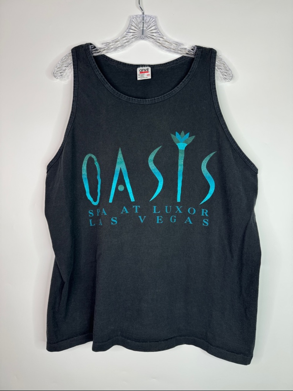 Vintage Anvil Oasis Spa Luxor Las Vegas Black Tank Top Shirt 2X